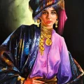 Persian Girl Oil Painting