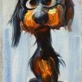 The Mischievous Dog Oil Painting