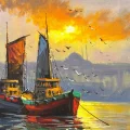 Akşam Yelkenleri Yağlı Boya Tablosu