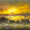 Istanbul in Golden Rays Oil Painting