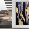 Siyah ve Gold Geçişler Siparişe Özel Soyut Yağlı Boya Tablo