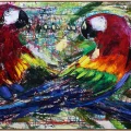 Amazon Parrots Oil Painting