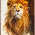 Aslanın Asaleti Yağlı Boya Tablosu