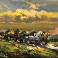 Atların Yolculuğu Yağlı Boya Tablosu