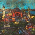 Ayasofya Camide Bahar Yağlı Boya Tablosu
