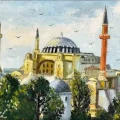 Ayasofya’da Bir Gün Yağlı Boya Tablosu
