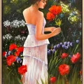 In the Garden Oil Painting