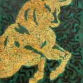 The Bull and Devotion Calligraphy Painting