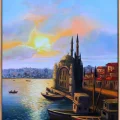 Ortaköy Mosque with Bosphorus View Oil Painting