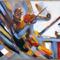 Play, Violinist Oil Painting