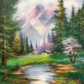 Peaceful Time of the Pine Forest Oil Painting