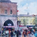 Çarşı Girişi | Sulu Boya Tablo