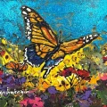 Wings in the Flower Garden Oil Painting