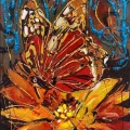 Butterfly in the Heart of a Flower Oil Painting