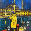 Eminönüde Balıkçı Yağlı Boya Tablosu