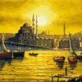 Facing Eminönü Oil Painting