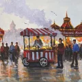 Street Flavors of Eminönü Oil Painting