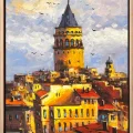 Eski Galata Rüzgarı Yağlı Boya Tablosu