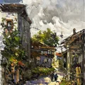 Eski Zamanın Sokakları Yağlı Boya Tablosu