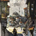 Streets of Old Istanbul Oil Painting