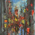 Reflection of Galata Tower Oil Painting