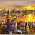 Galata Kulesi’nin Işığı Yağlı Boya Tablosu