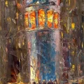 Galatanın Gece Işıkları Yağlı Boya Tablosu
