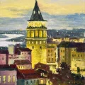 Galata’da Akşam Rüzgârı Yağlı Boya Tablosu