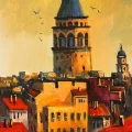 View from Galata Oil Painting