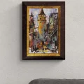 Galata’ya Çıkan Sokak Yağlı Boya Tablosu