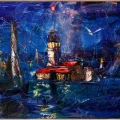 Magic of the Night and Maiden Tower Oil Painting