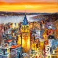 Gecenin Işığında İstanbul Yağlı Boya Tablosu