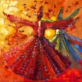 Whirling Dervish of Poppies Oil Painting