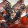 Flight of Pigeons Oil Painting