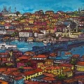 The Golden Horn and Galata Tower Oil Painting