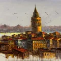 Haliç’e Bakan Kule Yağlı Boya Tablosu