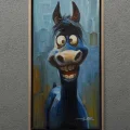 The Excited Donkey Oil Painting