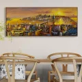 Işığa Uyanan Şehir Yağlı Boya Tablosu