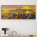 Işığa Uyanan Şehir Yağlı Boya Tablosu