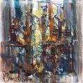 Işık Şehrinin İzleri Yağlı Boya Tablosu