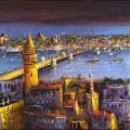 İstanbul Boğazın Işığı Yağlı Boya Tablosu
