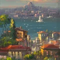 View of the Bosphorus Oil Painting