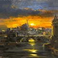 İstanbul Boğazında Akşamüstü Yağlı Boya Tablosu