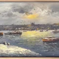 İstanbul’da Durgun Akşam Yağlı Boya Tablosu