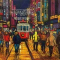 The Crowd of Istiklal Street Oil Painting