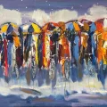 Traces and Umbrellas Oil Painting