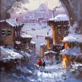 Kar Vakti İstanbul Yağlı Boya Tablosu