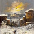 Memories Blending into Snow Oil Painting