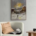 Memories Blending into Snow Oil Painting