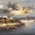 Karlı İstanbul Yağlı Boya Tablosu